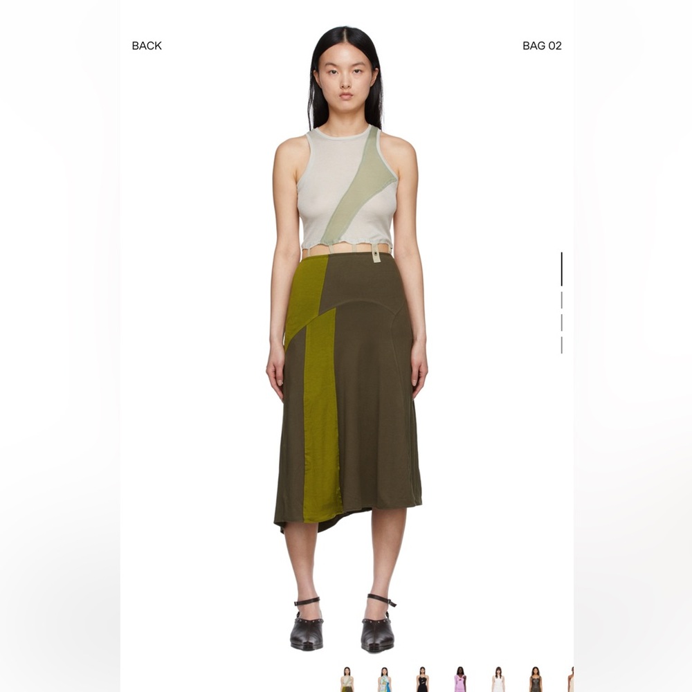 Anderson bell khaki rayon midi dress size s
